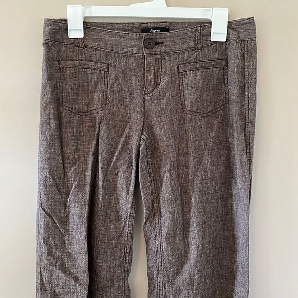 Womens’ Express Cotton/Linen Flare Pants Size 2 - Picture 2 of 6
